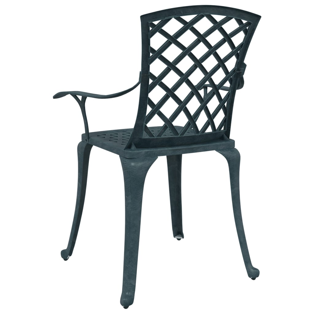 vidaXL Garden Chairs 2 pcs Green Cast Aluminium 6