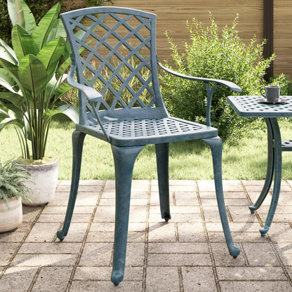 vidaXL Garden Chairs 2 pcs Green Cast Aluminium 1