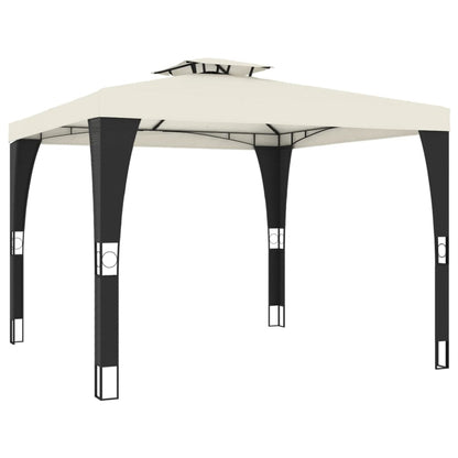 vidaXL Gazebo with Double Roof Cream 2.98x2.98 m Steel 2