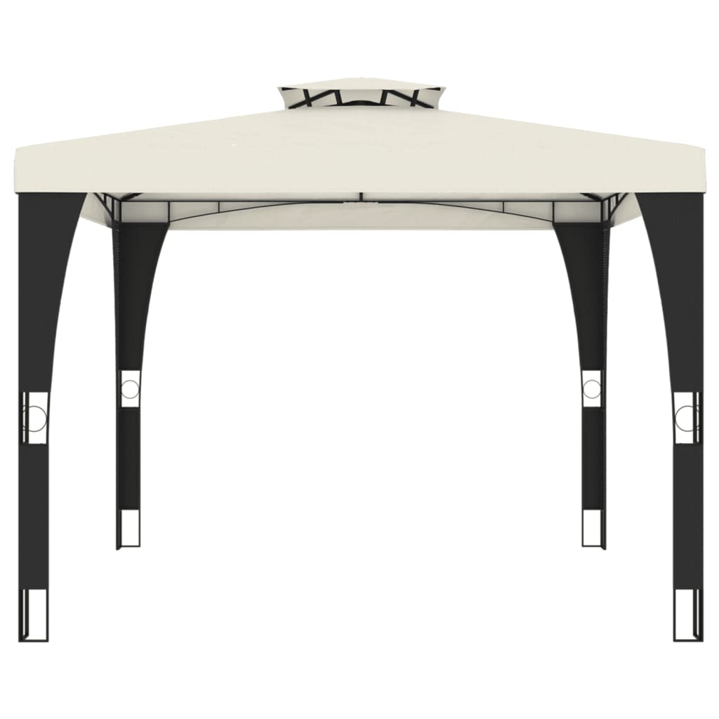 vidaXL Gazebo with Double Roof Cream 2.98x2.98 m Steel 3
