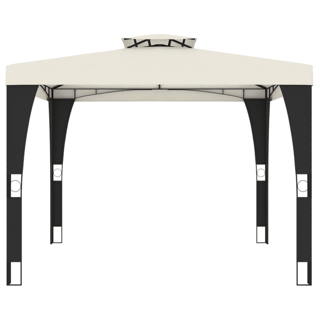 vidaXL Gazebo with Double Roof Cream 2.98x2.98 m Steel 4
