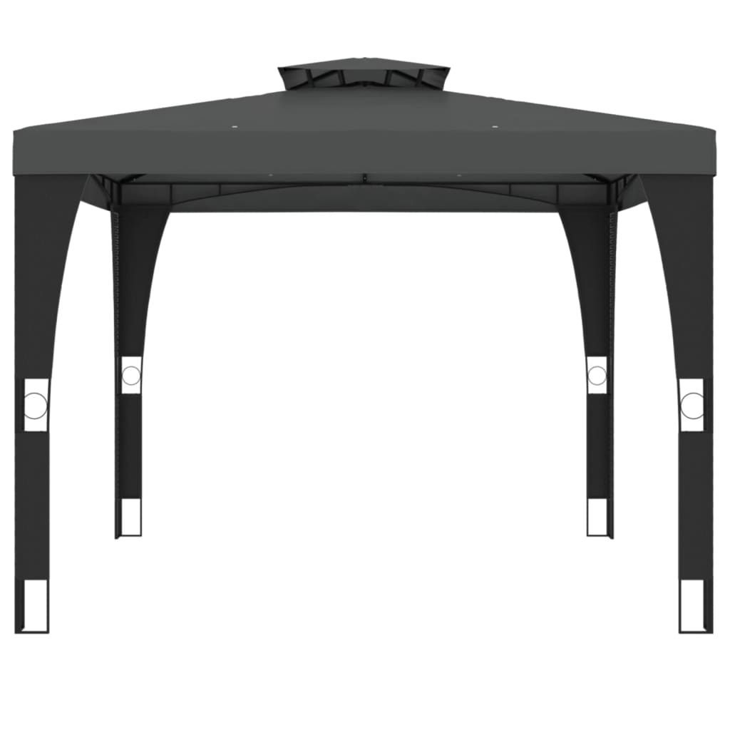 vidaXL Gazebo with Double Roof Anthracite 2.98x2.98 m Steel 4