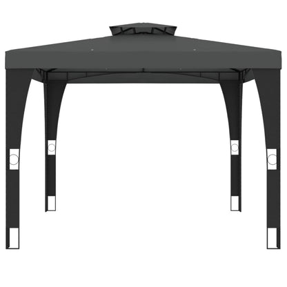 vidaXL Gazebo with Double Roof Anthracite 2.98x2.98 m Steel 4