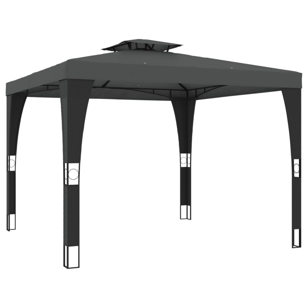 vidaXL Gazebo with Double Roof Anthracite 2.98x2.98 m Steel 5