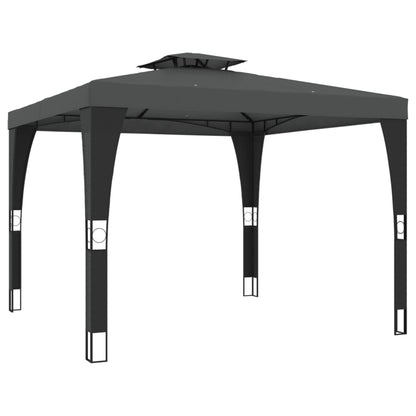 vidaXL Gazebo with Double Roof Anthracite 2.98x2.98 m Steel 5