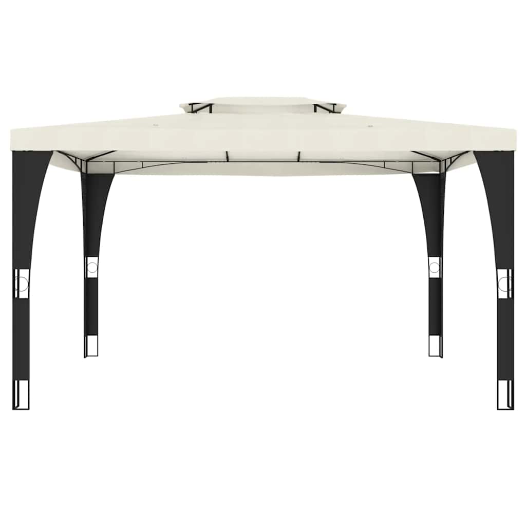vidaXL Gazebo with Double Roof Cream 3.98x2.98 m Steel 3