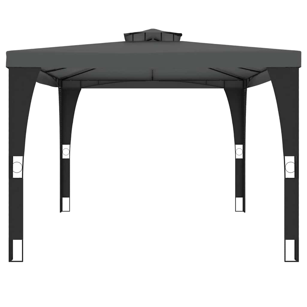 vidaXL Gazebo with Double Roof Anthracite 3.98x2.98 m Steel 5