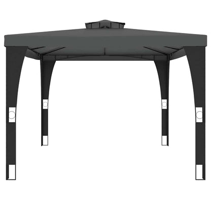 vidaXL Gazebo with Double Roof Anthracite 3.98x2.98 m Steel 5