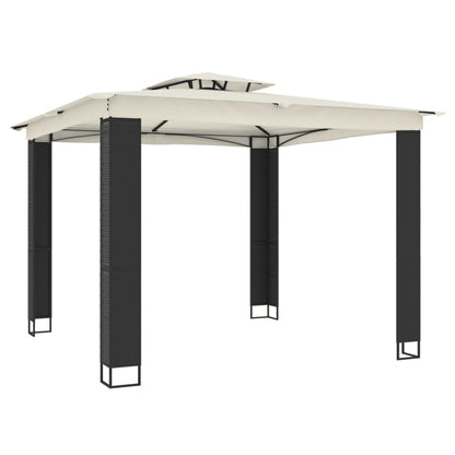 vidaXL Gazebo with Double Roof Cream 2.94x2.94 m Steel 2