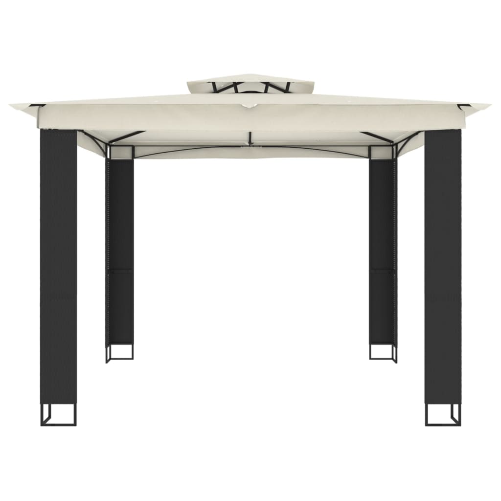 vidaXL Gazebo with Double Roof Cream 2.94x2.94 m Steel 3