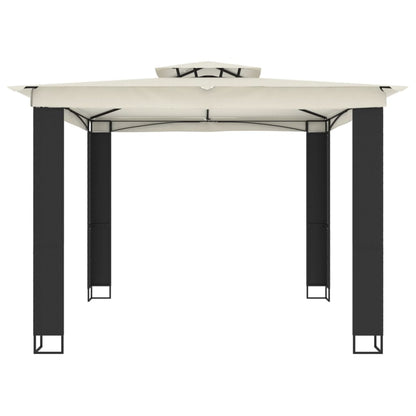 vidaXL Gazebo with Double Roof Cream 2.94x2.94 m Steel 3