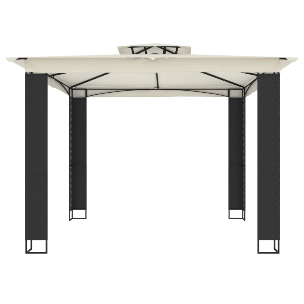 vidaXL Gazebo with Double Roof Cream 2.94x2.94 m Steel 4
