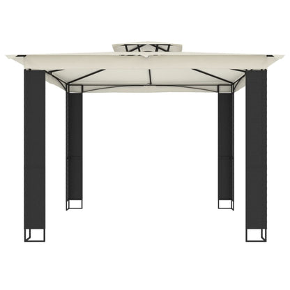 vidaXL Gazebo with Double Roof Cream 2.94x2.94 m Steel 4