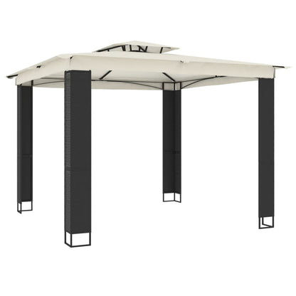 vidaXL Gazebo with Double Roof Cream 2.94x2.94 m Steel 5
