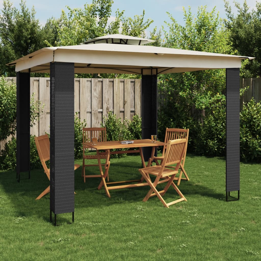 vidaXL Gazebo with Double Roof Cream 2.94x2.94 m Steel 1