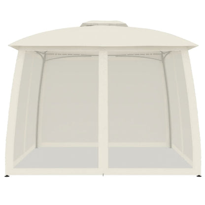 vidaXL Gazebo with Double Roof and Mesh Walls Cream 2.93x2.93 m Steel 3