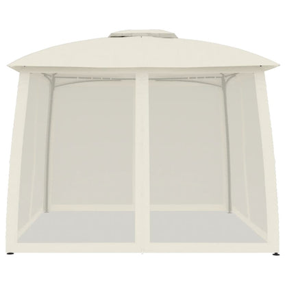 vidaXL Gazebo with Double Roof and Mesh Walls Cream 2.93x2.93 m Steel 4