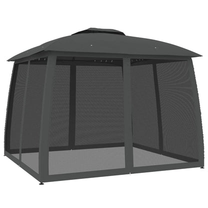 vidaXL Gazebo with Double Roof and Mesh Walls Anthracite 2.93x2.93 m Steel 2