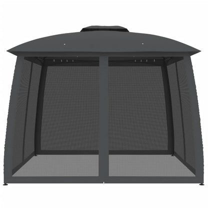 vidaXL Gazebo with Double Roof and Mesh Walls Anthracite 2.93x2.93 m Steel 3