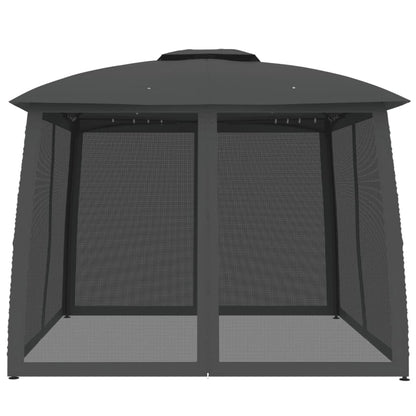 vidaXL Gazebo with Double Roof and Mesh Walls Anthracite 2.93x2.93 m Steel 4