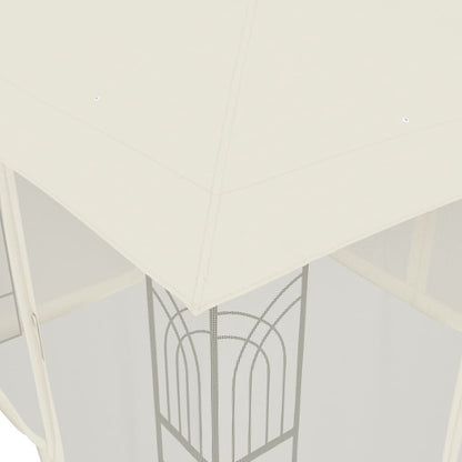 vidaXL Gazebo with Double Roof and Mesh Walls Cream 2.94x2.94 m Steel 6