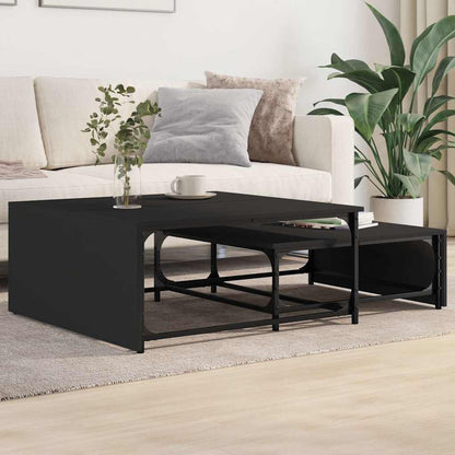 Nesting Coffee Tables 2 pcs Engineered Wood and Metal Black