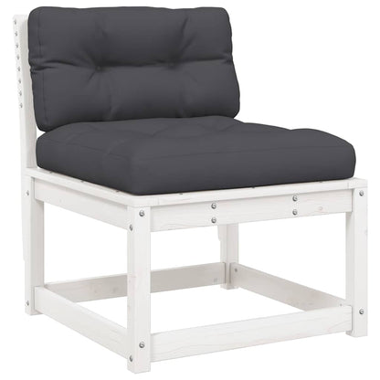 8 Piece Garden Lounge Set Solid Wood Pine White With cushions