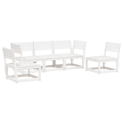 vidaXL 5 Piece Garden Sofa Set White Solid Wood Pine 2