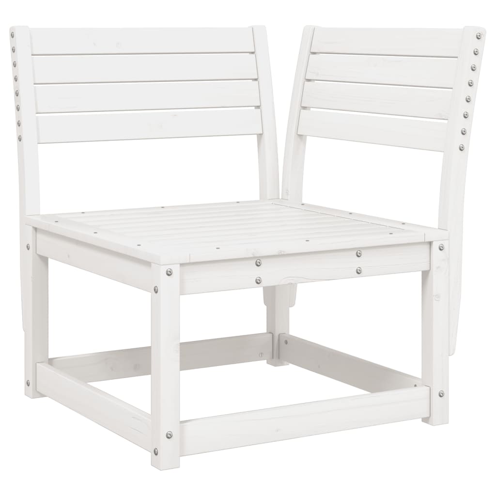vidaXL 5 Piece Garden Sofa Set White Solid Wood Pine 4