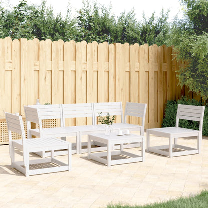 vidaXL 5 Piece Garden Sofa Set White Solid Wood Pine 1