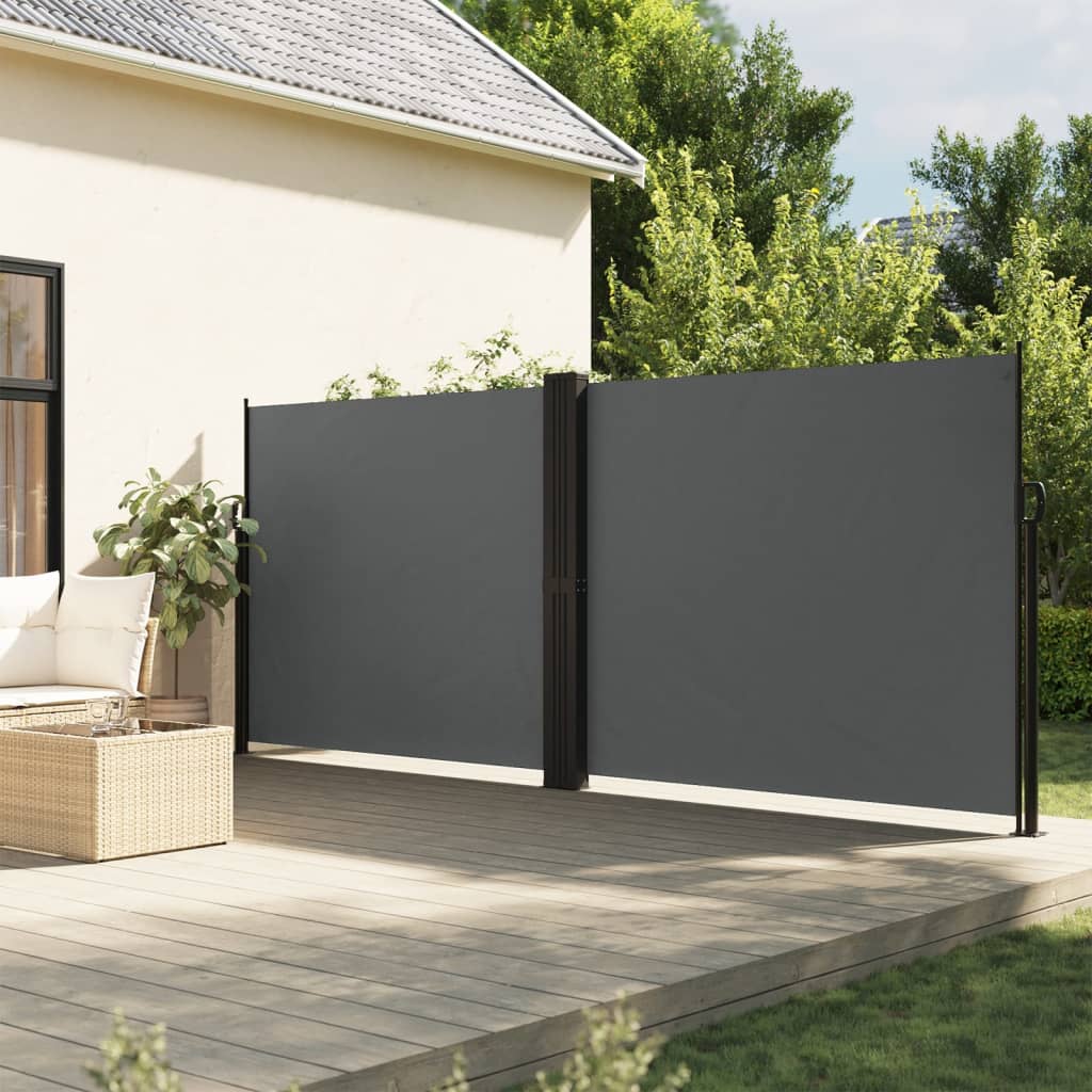 vidaXL Retractable Side Awning Anthracite 180x600 cm 1