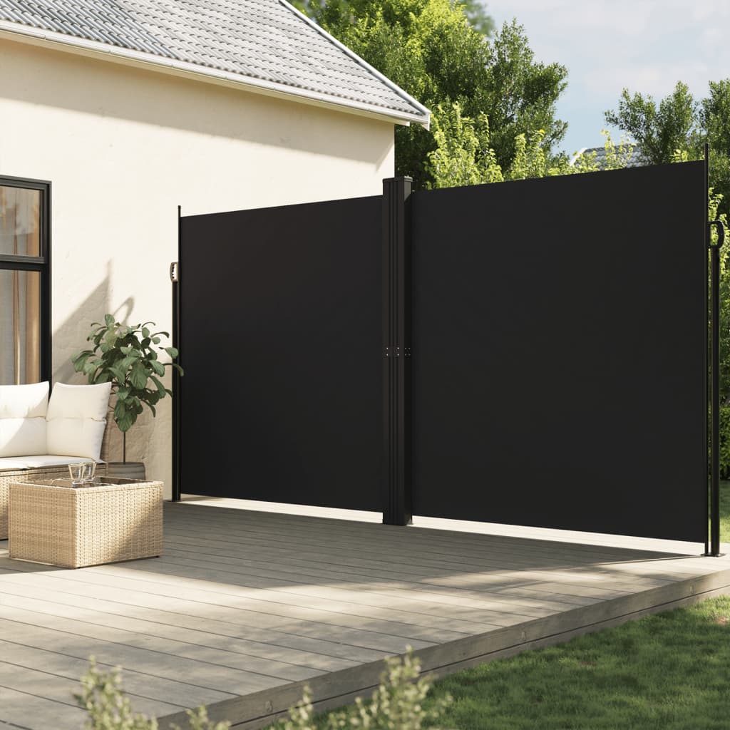 Retractable Side Awning 200x600 cm Black