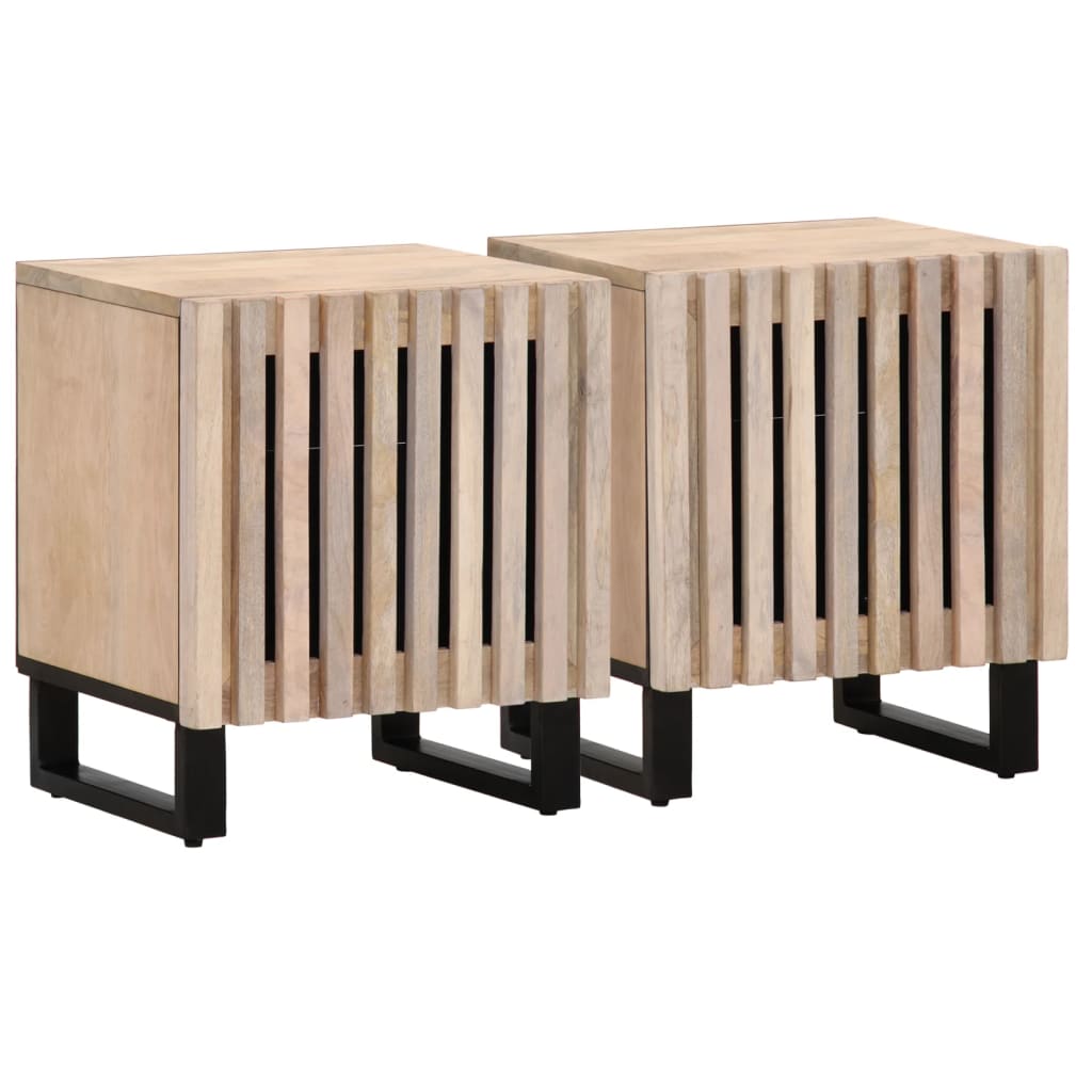 Bedside Cabinet 40x34x46 cm Solid Wood Mango Solid bleached wood