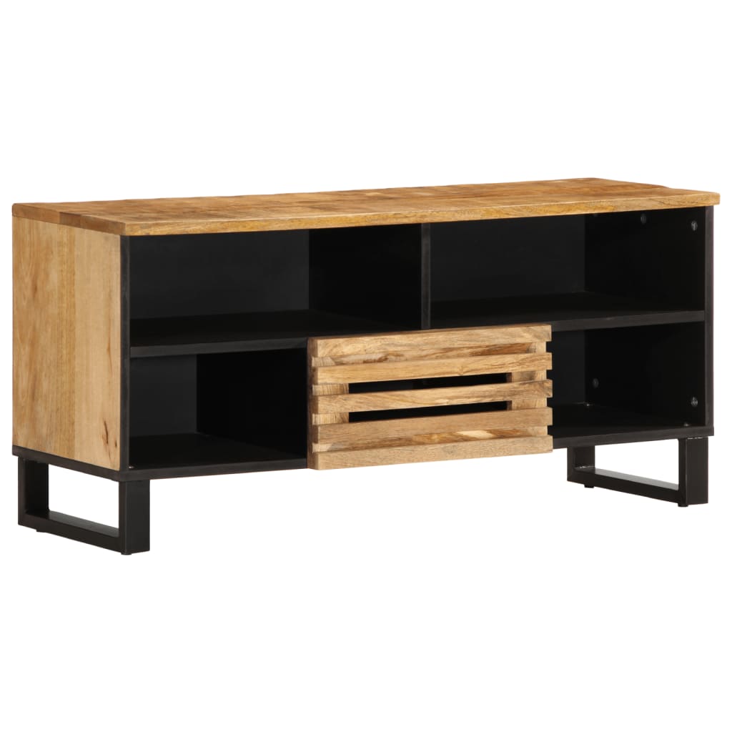 TV Cabinet 100x34x46 cm Solid Wood Mango Natural Solid rough mango wood