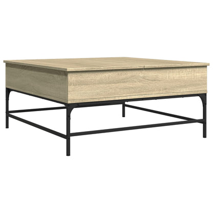 Coffee Table 95x95x45 cm Engineered Wood and Metal Sonoma oak