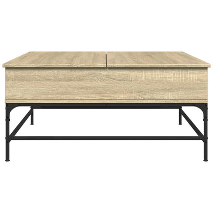 Coffee Table 95x95x45 cm Engineered Wood and Metal Sonoma oak