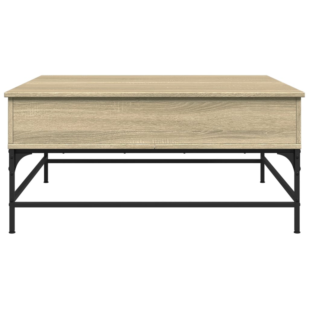 Coffee Table 95x95x45 cm Engineered Wood and Metal Sonoma oak