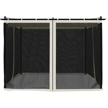 vidaXL Gazebo with Mesh Walls Cream 3x3 m Steel 3
