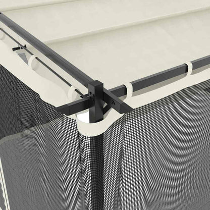 vidaXL Gazebo with Mesh Walls Cream 4x3 m Steel 6