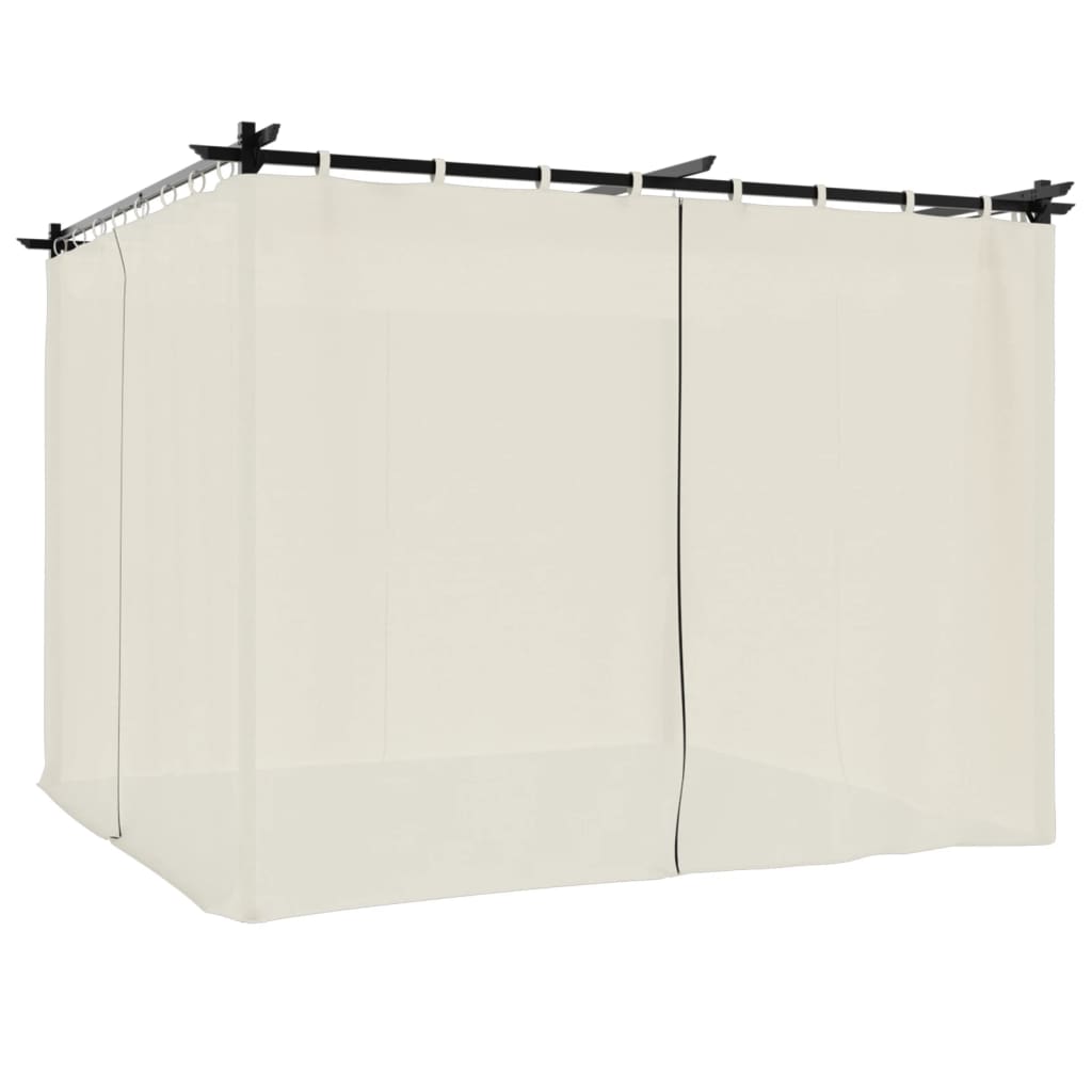 vidaXL Gazebo with Curtains Cream 3x3 m Steel 2