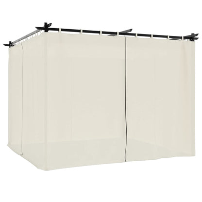 vidaXL Gazebo with Curtains Cream 3x3 m Steel 2