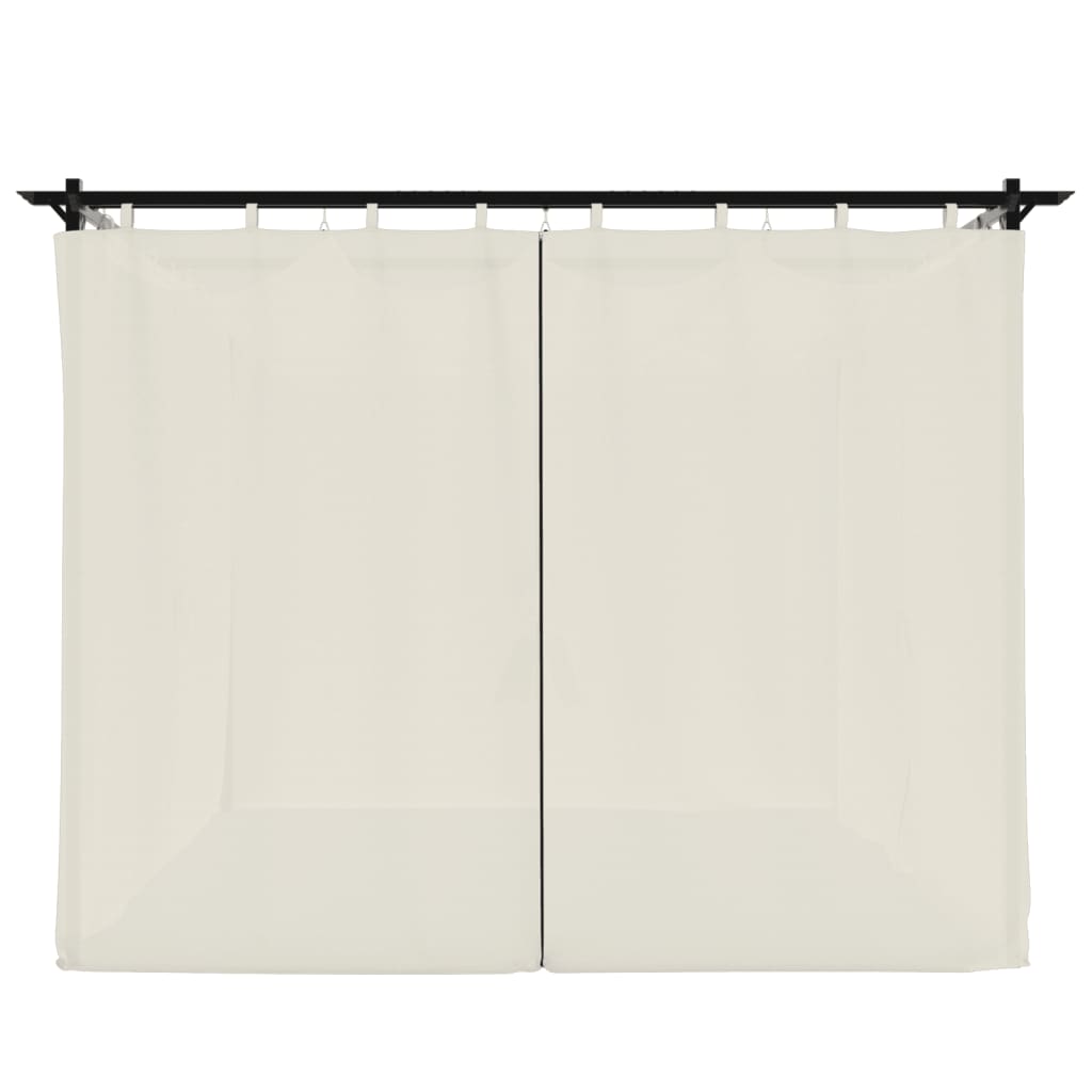 vidaXL Gazebo with Curtains Cream 3x3 m Steel 5