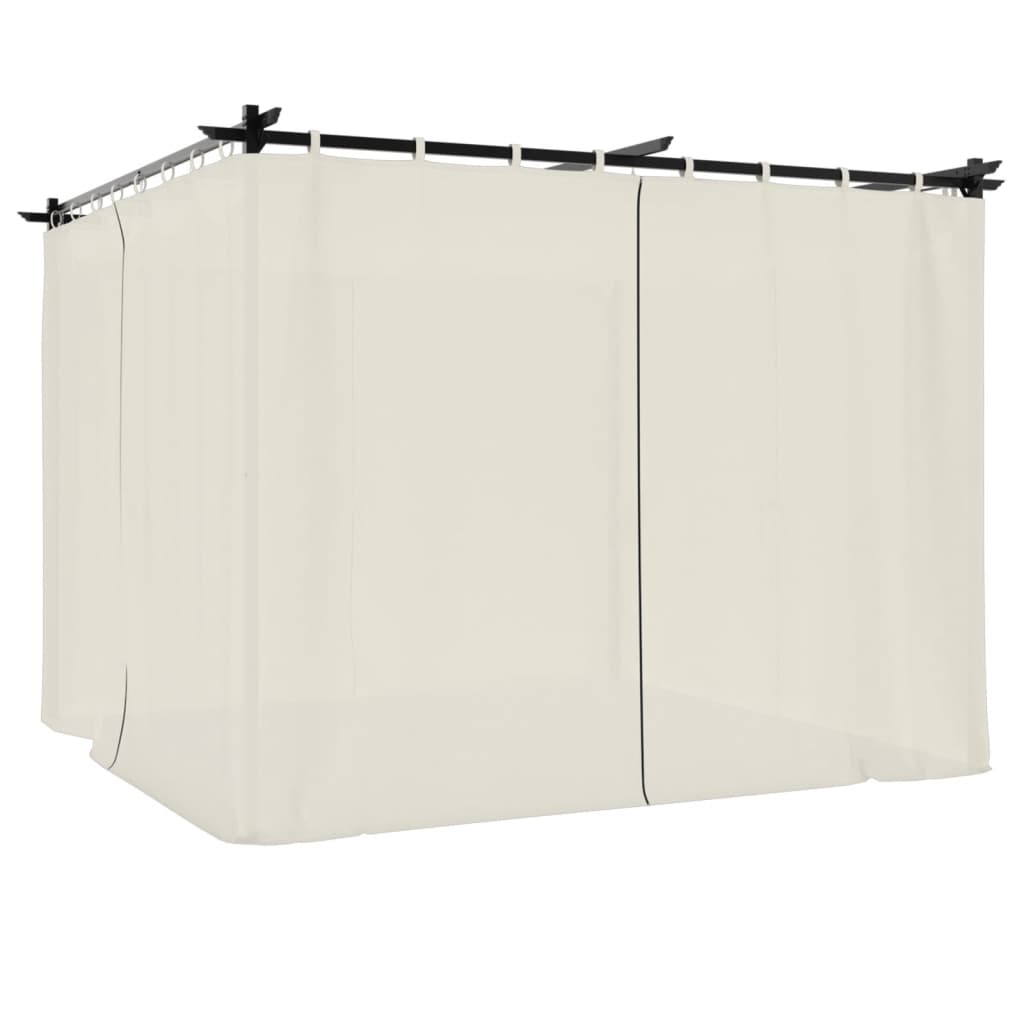 vidaXL Gazebo with Curtains Cream 3x3 m Steel 4