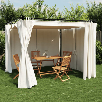 vidaXL Gazebo with Curtains Cream 3x3 m Steel 1