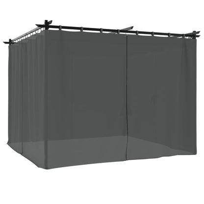 vidaXL Gazebo with Curtains Anthracite 3x3 m Steel 2
