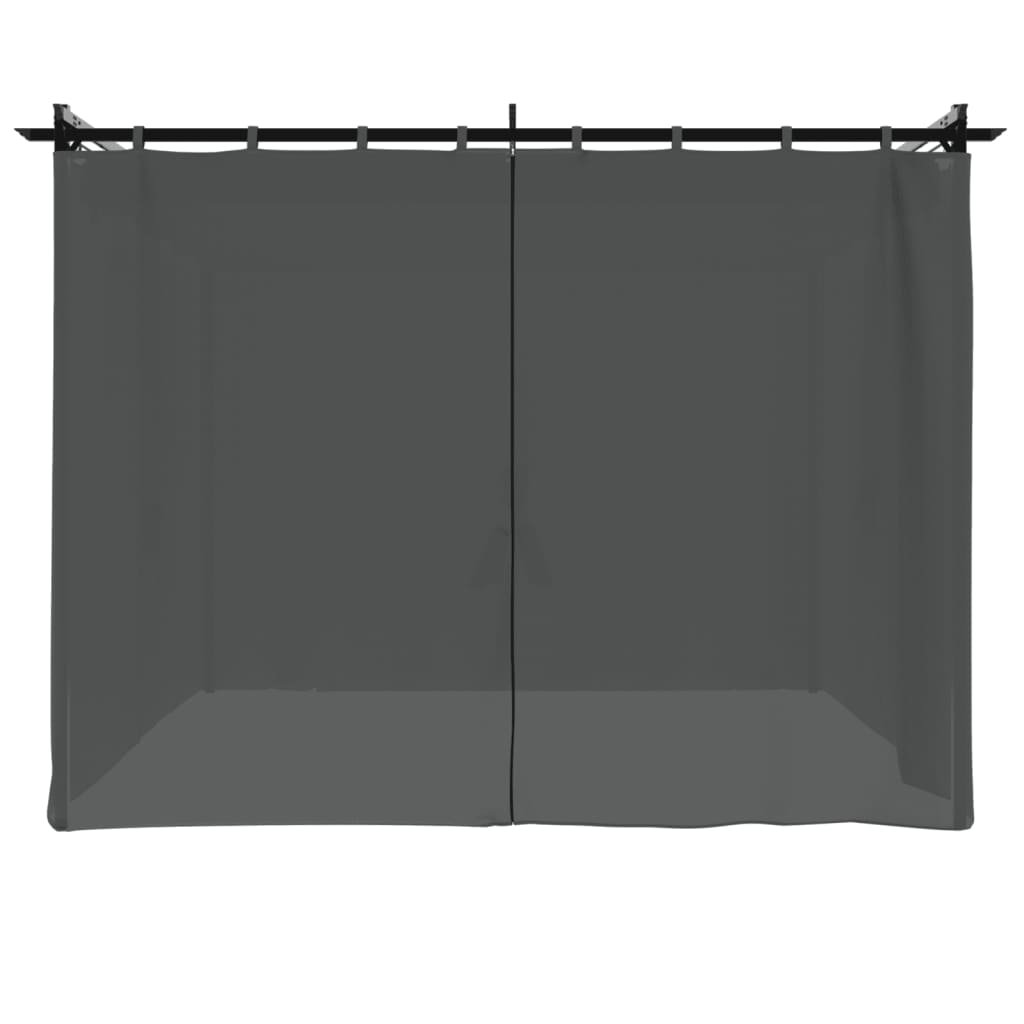 vidaXL Gazebo with Curtains Anthracite 3x3 m Steel 3