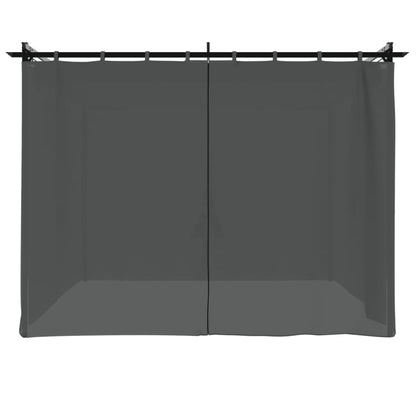 vidaXL Gazebo with Curtains Anthracite 3x3 m Steel 3