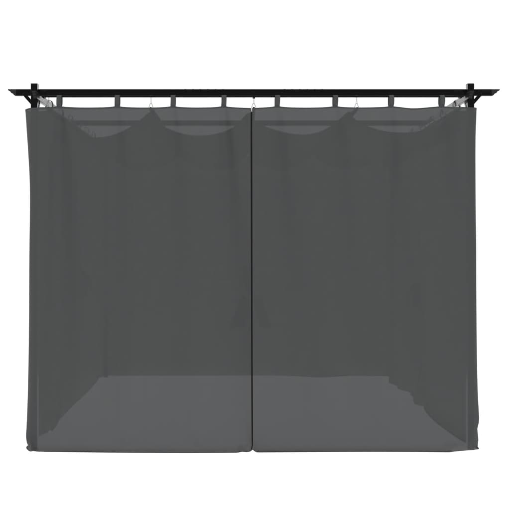 vidaXL Gazebo with Curtains Anthracite 3x3 m Steel 5