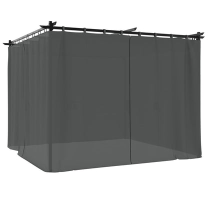 vidaXL Gazebo with Curtains Anthracite 3x3 m Steel 4