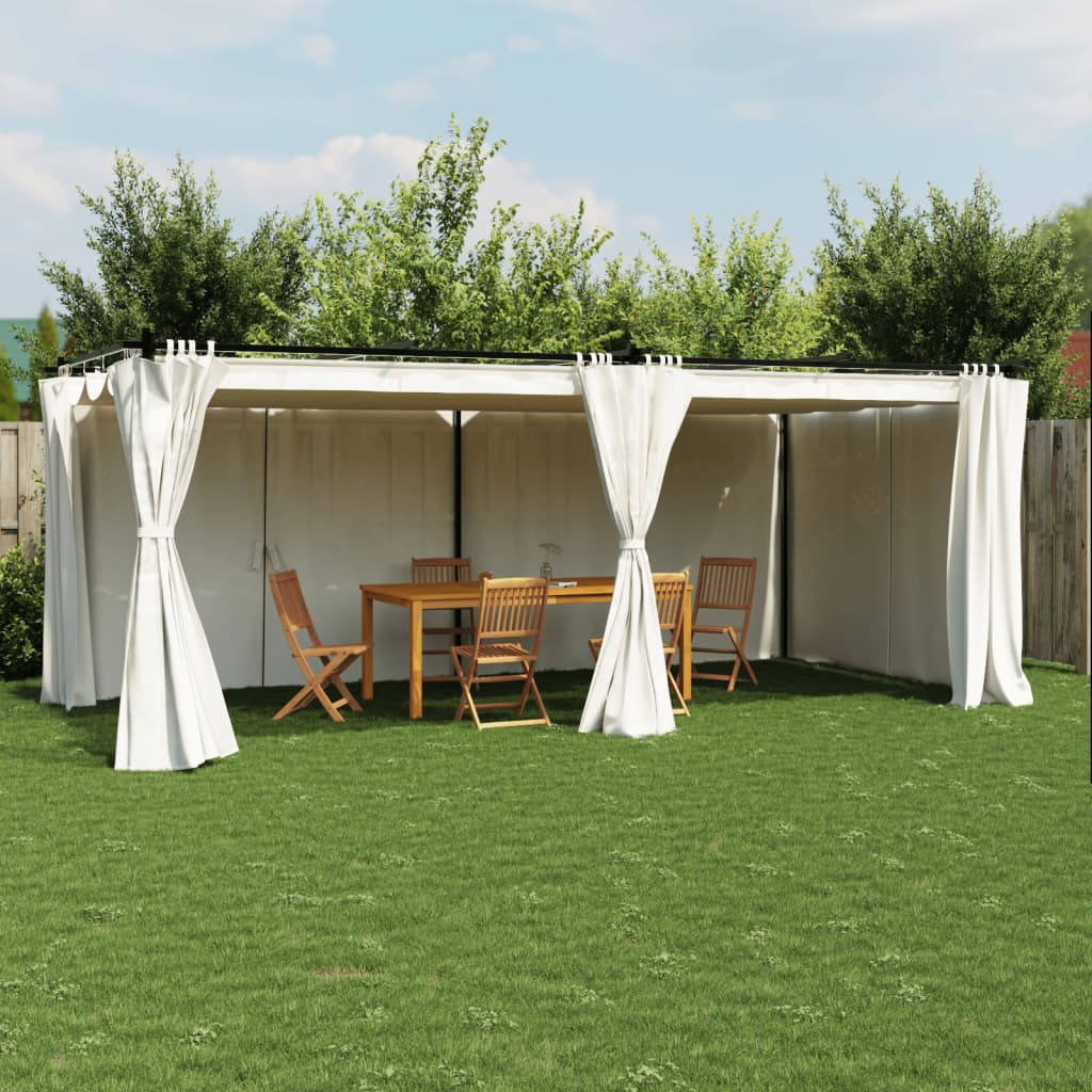 vidaXL Gazebo with Curtains Steel